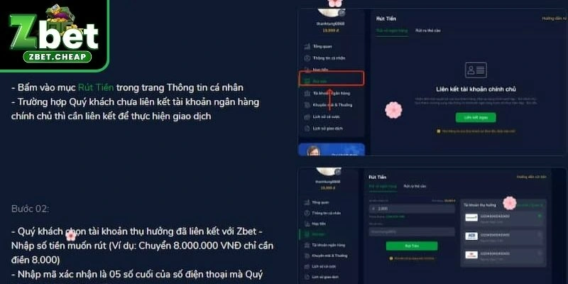 Hướng dẫn rút tiền nhanh chóng